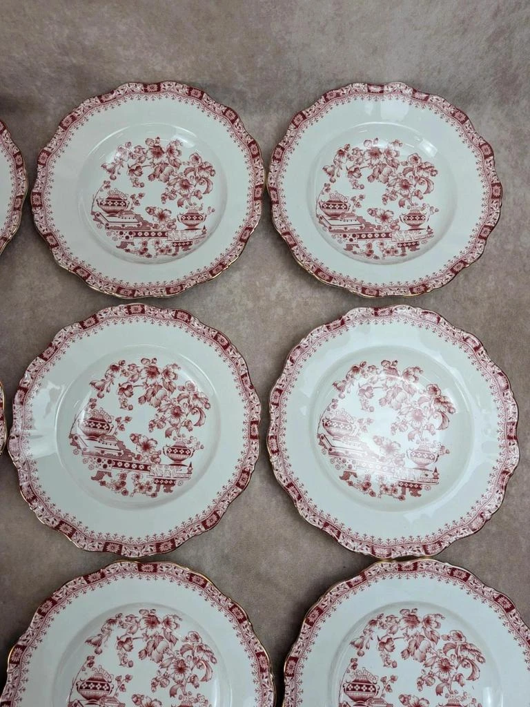Conjunto de 12 pratos fundos Seltmann Weiden Bavaria Theresia vermelho – photo 5